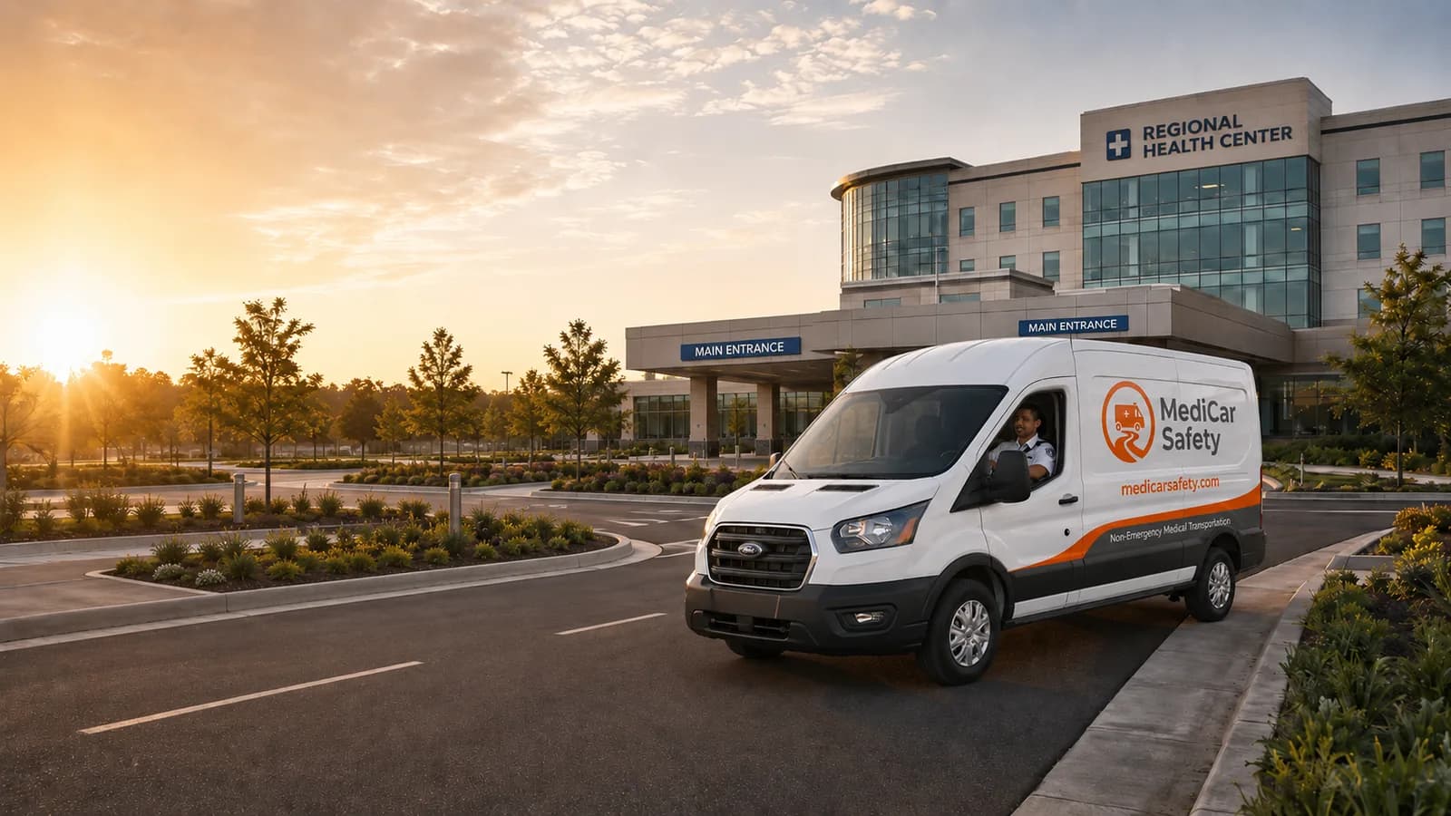 MediCar Safety NEMT transport van at an Illinois medical center for re-certification